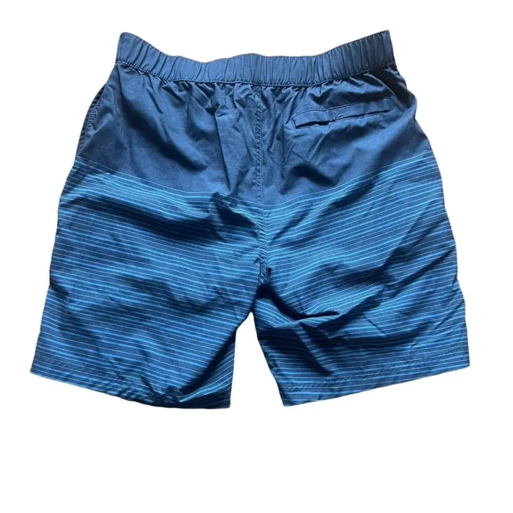 Free Country Blue/Navy Stripe Board Swim Shorts - Medium